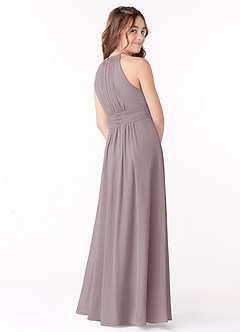 Azazie Bonnie Junior Dusk A-Line Pleated Chiffon Dress image3