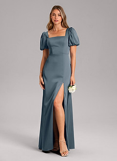 Azazie Fyona Brautjungfernkleider A-Linie Plissee Stretch-Satin Kleid Zwielichtviolett image3