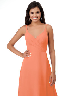 Azazie Lennon Bridesmaid Dresses Sunset A-Line Lace Chiffon Dress image10