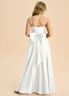 Azazie Bear Junior White A-Line Sweetheart Neckline Stretch Satin Dress image2