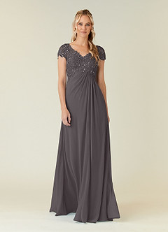 Azazie Jet Mother of the Bride Dresses A-Line Sequins Chiffon Floor-Length Dress image5