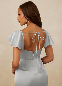 Christian Siriano Bridal for Azazie 1005 Bridesmaid Dresses Silver Sheath Sweetheart Neckline Stretch Satin Dress image3