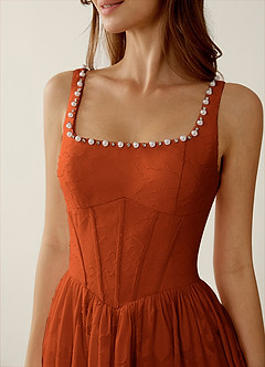 Megan Paprika Lace A-line Prom Dress image6