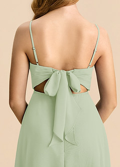 Azazie Shale Dusty Sage A-Line Bow Chiffon Dress image6