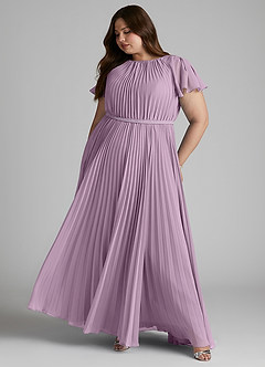 Azazie Kara Modest Bridesmaid Dresses A-Line Pleated Chiffon Floor-Length Dress image12