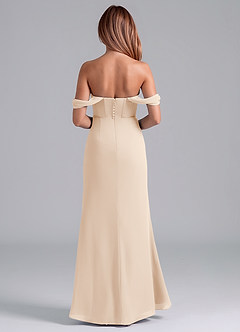 Azazie Asha Bridesmaid Dresses White Alabaster Sheath Off the Shoulder Chiffon Convertible Dress image5