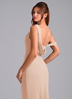 Azazie Madelyn Bridesmaid Dresses English Rose Mermaid Off the Shoulder Chiffon Convertible Dress image2