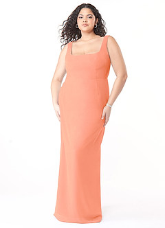 Azazie Flori Bridesmaid Dresses Sunset Sheath Square Neckline Chiffon Dress image9