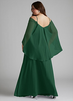 Azazie Cienna Bridesmaid Dresses Dark Green A-Line Off the Shoulder Chiffon Dress image8