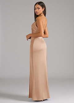 Azazie Marla Bridesmaid Dresses English Rose Sheath Strapless Stretch Satin Convertible Dress image5