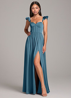 Azazie Denisse Bridesmaid Dresses Bermuda A-Line Ruched Stretch Satin Dress image4