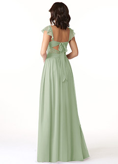 Azazie Lissa Bridesmaid Dresses Dusty Sage A-Line Lace Chiffon Dress image5