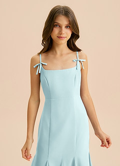 Azazie Evey Junior Abito Sirena in Chiffon Plissettato Sea Glass image6