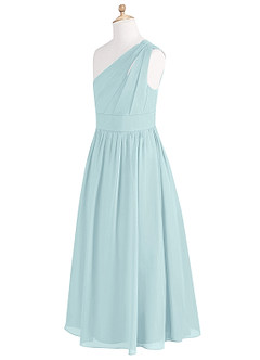Azazie Molly Junior Sea Glass A-Line Pleated Chiffon Dress image9