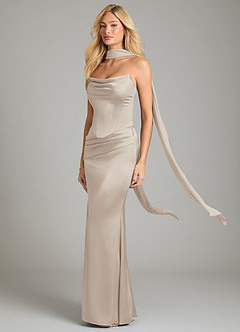Azazie Sorrel Bridesmaid Dresses Frost Mermaid Strapless Stretch Satin Convertible Dress image1