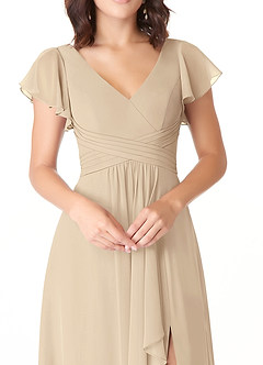 Azazie Omari Bridesmaid Dresses Champagne A-Line Chiffon Dress image5