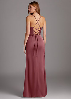 Azazie Brookelle Bridesmaid Dresses Desert Rose Sheath Sweetheart Corset Stretch Satin Dress image3