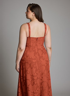Azazie Debra Bridesmaid Dresses Auburn A-Line with Pockets Floral Burnout Dress image16