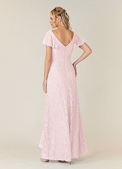 Azazie Knox Abiti per la Madre della Sposa Abito A-Line in Chiffon con Scollo a V Rosa Rossore image4