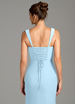 Azazie Agustina Robes de demoiselle d'honneur Robe Sirène en Jersey extensible de qualité supérieure Corset Bleu Ciel image2