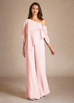 Azazie Halima Kleider für die Brautmutter Overall/Jumpsuit Seitliche Cut-Outs Chiffon Kleid Zartrosa image4