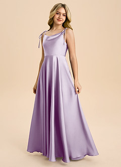 Azazie Popsy Junior Linia A Ukłon Satyna elastyczna Długość podłogi Młodsza druhna Sukienka image6