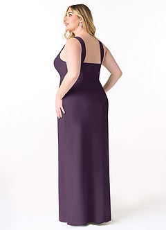 Azazie Denice Bridesmaid Dresses Plum Sheath Pleated Chiffon Dress image12