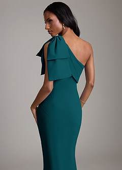 Azazie Yuanna Bridesmaid Dresses Pine Mermaid One Shoulder Chiffon Dress image7