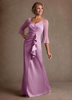 Azazie Nampa Final Sale Wisteria Sheath Pleated Mesh Dress image2