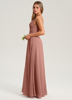 Azazie Terese Bridesmaid Dresses Cedar Rose A-Line Pleated Chiffon Dress image4