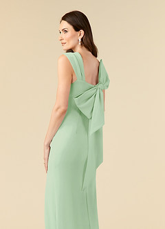 Azazie Ellen Mother of the Bride Dresses Dusty Sage Sheath Side Slit Stretch Crepe Dress image6