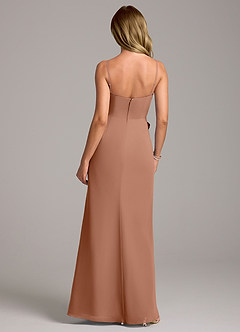 Azazie Tahlia Bridesmaid Dresses Bronzer A-Line with Belt Chiffon Dress image7