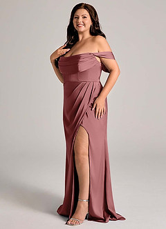 Azazie Johana Vestidos de damas de honor Vestido de Amatista de Satén Elástico de Corte Sirena Convertible con Vestidos sin tirantes image12