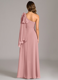 Azazie Tella Bridesmaid Dresses Dusty Rose A-Line One Shoulder Chiffon Dress image7
