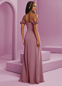 Barbie ♥ Azazie Bridesmaid Dresses Vintage Mauve A-Line Off the Shoulder Chiffon Convertible Dress image9