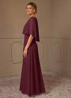 Azazie Bowie vestidos de madre de la novia Vestido de Cabernet de Gasa de Corte En A image4