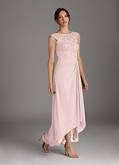 Azazie Endora Final Sale Black A-Line Scoop Lace Chiffon Dress image3