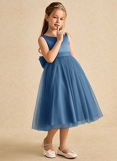 Azazie Winnie Flower Girl Dresses Twilight Ball-Gown Bow Tulle Dress image6