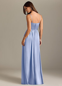Azazie Calianna Bridesmaid Dresses Ice A-Line Off the Shoulder Stretch Satin Convertible Dress image2