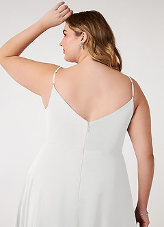 Azazie Daenerys Bridesmaid Dresses White A-Line Cowl Chiffon Dress image12
