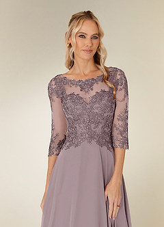 Azazie Monza Mother of the Bride Dresses Dusk A-Line Lace Chiffon Dress image5