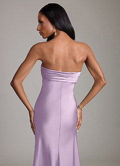 Azazie Saylor Bridesmaid Dresses Frosted Lilac Mermaid Strapless Stretch Satin Dress image6