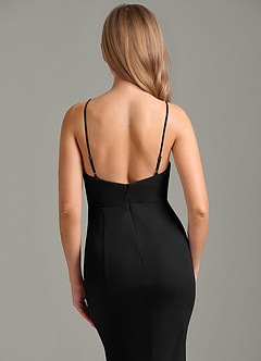 Azazie Sorcha Bridesmaid Dresses Black Mermaid Pleated Mesh Dress image2