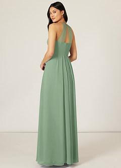 Azazie Sarah Final Sale Matcha Empire Pleated Chiffon Dress image5