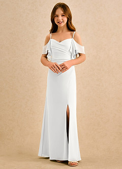 Azazie Pippy Girls Formal Sukienki dla dziewczynek sypiących kwiaty Linia A Dekolt w kształcie serca Szyfon Długość podłogi Sukienka image4