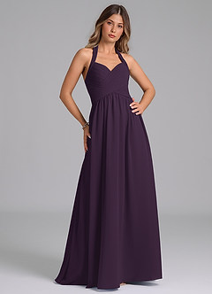 Azazie Darlyn Brudtärnklänningar Klänning av A-Linje i Chiffong Sweetheart halsringning Plommon image3