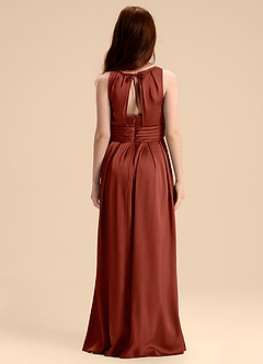 Azazie Bibiane Junior Klänning av A-Line i Stretch Satin Plisserad image2