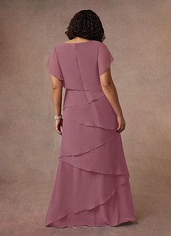 Azazie OHara Mother of the Bride Dresses Vintage Mauve A-Line V-Neck Chiffon Dress image14