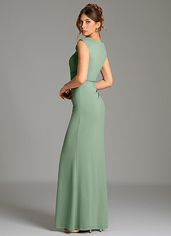Azazie Chantal Robes de demoiselle d'honneur Robe Sirène en Jersey extensible de qualité supérieure Plissé Matcha image7