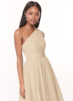 Azazie Katrina Bridesmaid Dresses A-Line One Shoulder Chiffon Knee-Length Dress image5